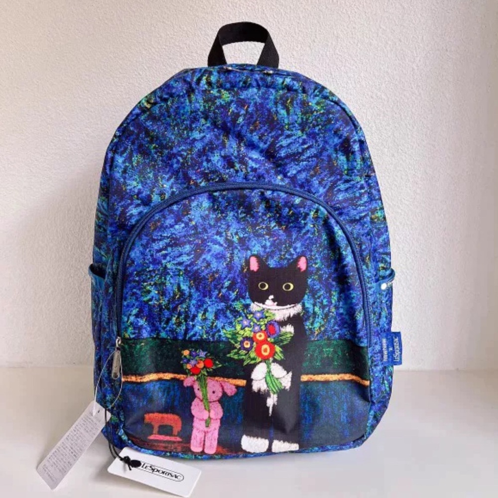 Lesportsac Multicolor Cat and Floral Backpack